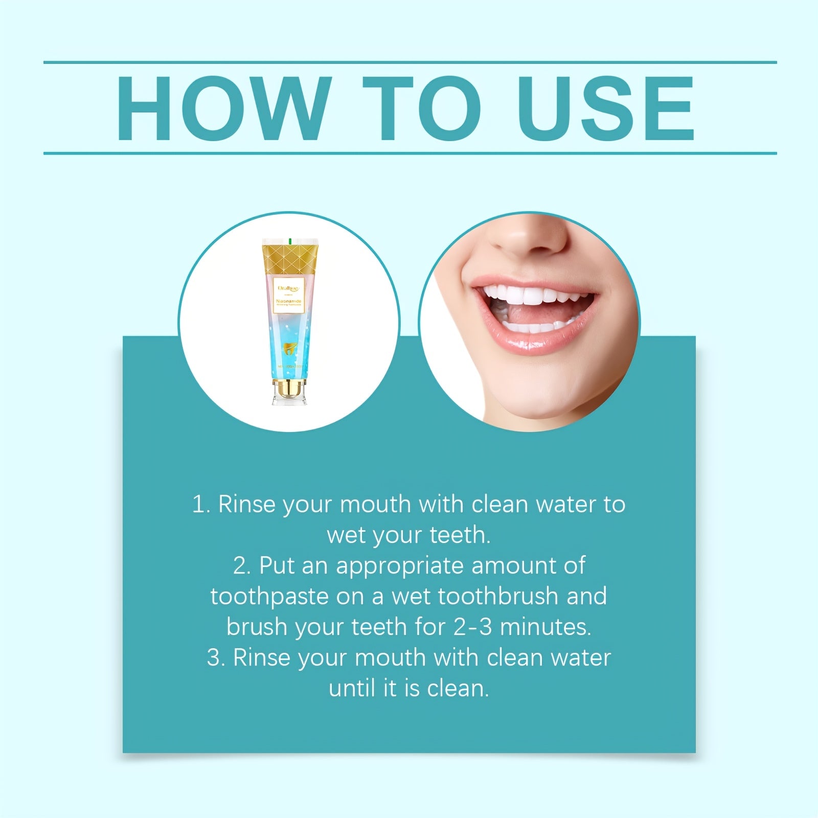 Brightening Toothpaste, Contains Niacinamide Deeply Cleans Food Debris from The Surface of Teeth Keeps Breath Fresh Leaves Teeth Bright And Clean, with Significant Results from Continued Use, Also Suitable for Sensitive Teeth