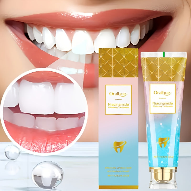 Brightening Toothpaste, Contains Niacinamide Deeply Cleans Food Debris from The Surface of Teeth Keeps Breath Fresh Leaves Teeth Bright And Clean, with Significant Results from Continued Use, Also Suitable for Sensitive Teeth