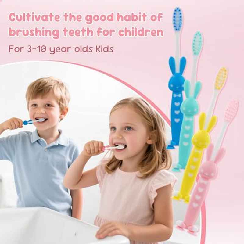 100 Pack Bulk Toothbrushes Bulk Pack - Individually Wrapped Disposable Toothbrush Suitable for Oral Care, School, Travel | Soft Microfiber Bristles, Non-Slip Handle & Suction Cup Cover | 4 Colors (25 Each) for,, Hygiene