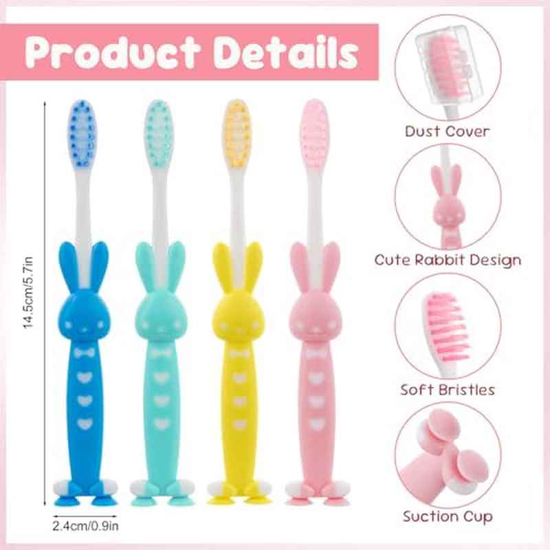 100 Pack Bulk Toothbrushes Bulk Pack - Individually Wrapped Disposable Toothbrush Suitable for Oral Care, School, Travel | Soft Microfiber Bristles, Non-Slip Handle & Suction Cup Cover | 4 Colors (25 Each) for,, Hygiene