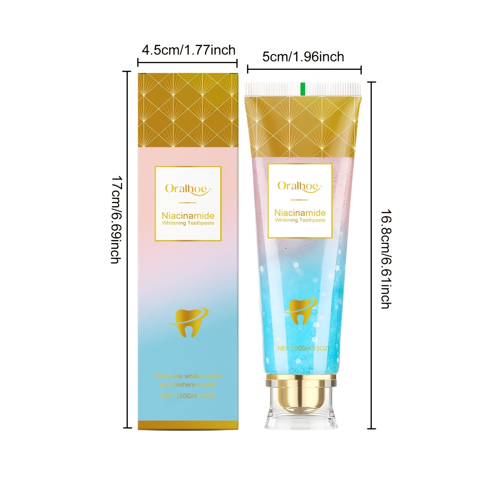 Brightening Toothpaste, Contains Niacinamide Deeply Cleans Food Debris from The Surface of Teeth Keeps Breath Fresh Leaves Teeth Bright And Clean, with Significant Results from Continued Use, Also Suitable for Sensitive Teeth