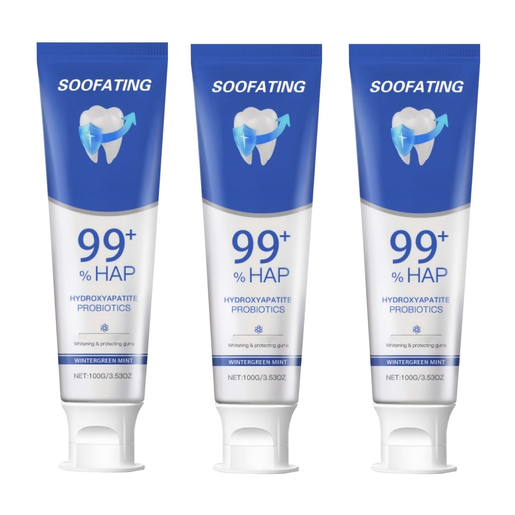 3 Toothpastes with Hydroxyapatite. Deeply Cleans, Whitens Teeth. Gentle Formula, Suitable for Sensitive Teeth. Basic Oral Care Suitable for Everyone. A Must-Have Travel Essential