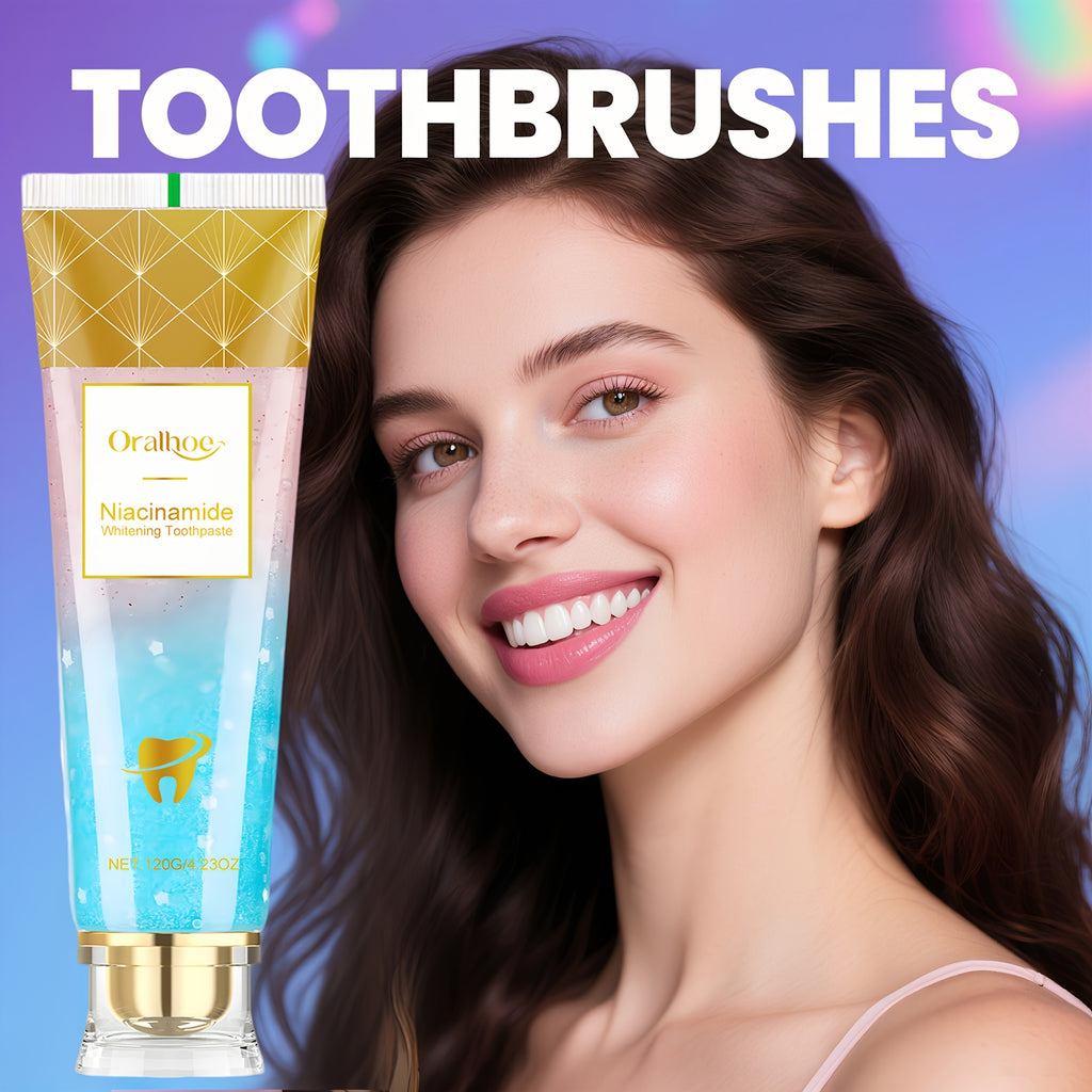 Brightening Toothpaste, Contains Niacinamide Deeply Cleans Food Debris from The Surface of Teeth Keeps Breath Fresh Leaves Teeth Bright And Clean, with Significant Results from Continued Use, Also Suitable for Sensitive Teeth