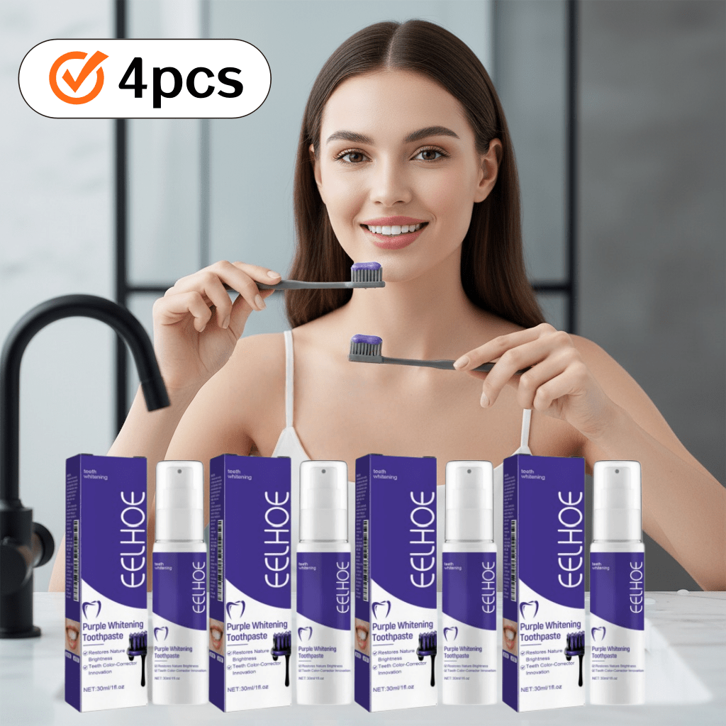 4pcs of EELHOE Purple Toothpaste for Deep Cleaning of Gum Tissue, Teeth, Gentle Removal, Daily Oral Care with a Mild Mint Flavor for Fresh Breath, Essential for Home And Travel