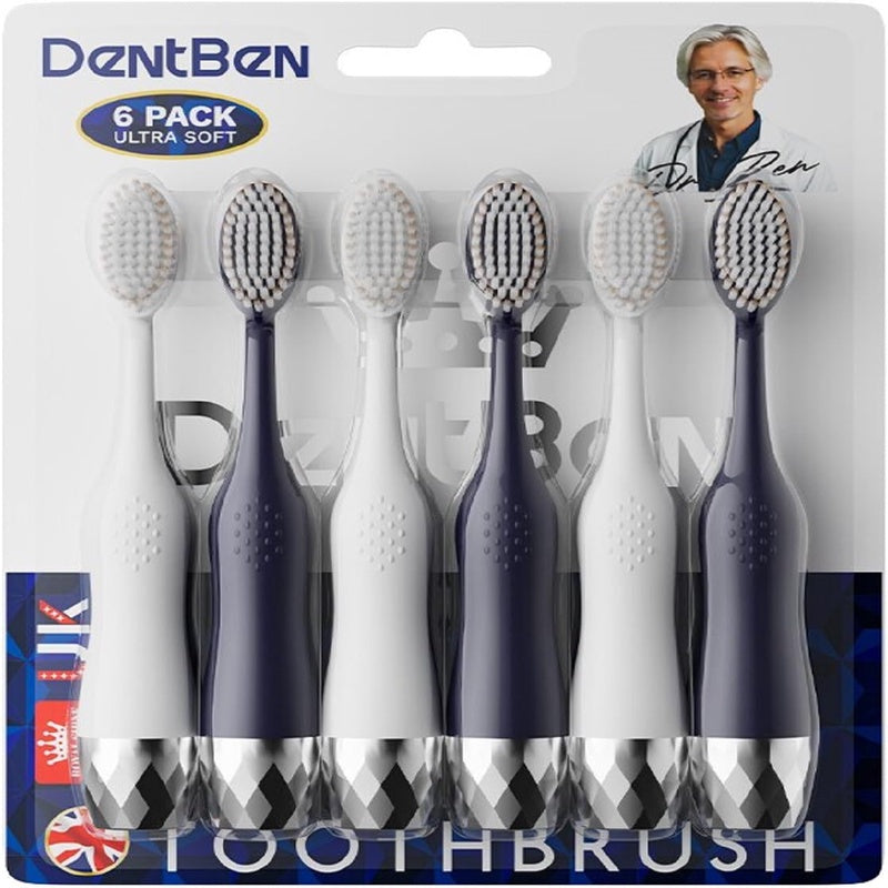 Jumbo Soft - Bristle Toothbrush with Upgraded Brush Head, Gentle Gum Care, Deep Cleaning, 6 Pack