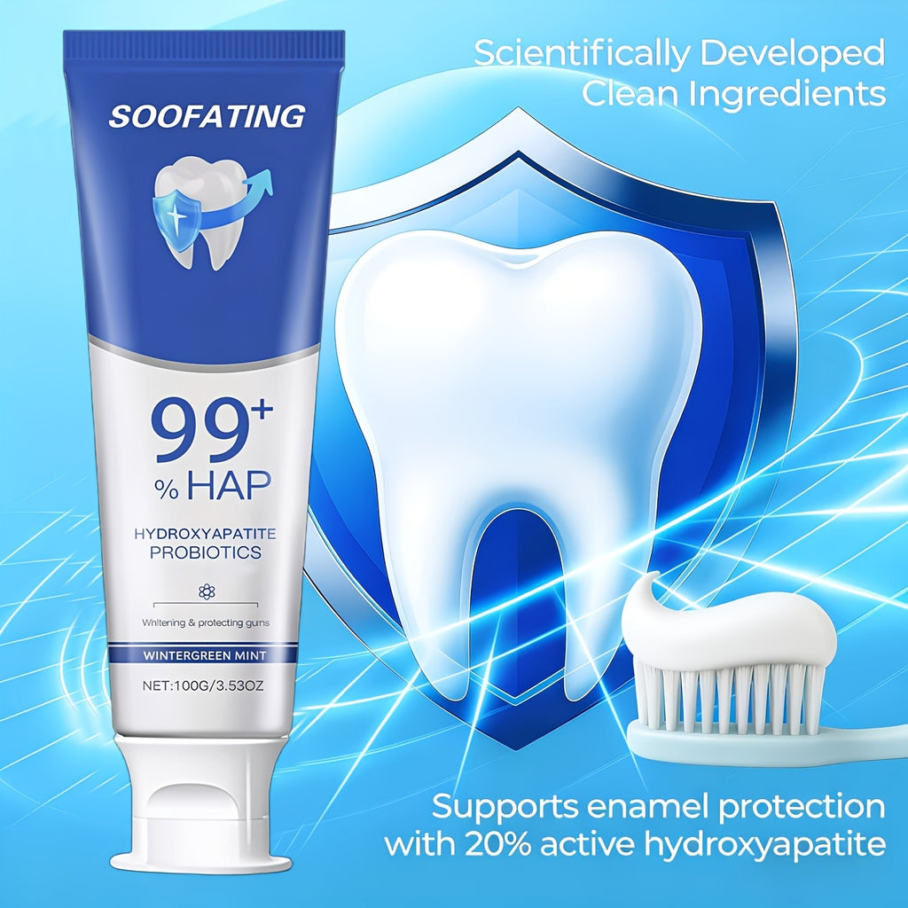 3 Tubes Of 99% Hydroxyapatite Toothpaste. Portable Deep-cleaning Formula, Gentle Gum Care, Long-lasting Fresh Breath. Teeth Polishing & Deep Cleaning. for Daily Use. Sensitive Tooth Care.